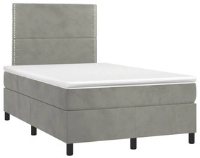 ΚΡΕΒΑΤΙ BOXSPRING ΜΕ ΣΤΡΩΜΑ ΑΝΟΙΧΤΟ ΓΚΡΙ 120X190 ΕΚ. ΒΕΛΟΥΔΙΝΟ 3269989