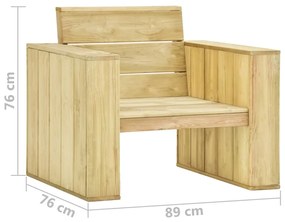 Καρέκλες Κήπου 2 τεμ. Εμποτ. Ξύλο Πεύκου &amp; Μαύρα Μαξιλάρια - Μαύρο