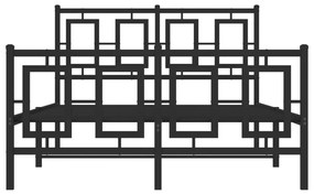 vidaXL Πλαίσιο Κρεβατιού με Κεφαλάρι&Ποδαρικό Μαύρο 120x200εκ. Μέταλλο