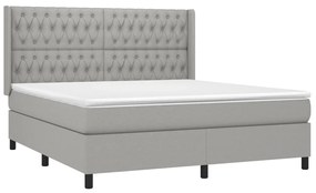 ΚΡΕΒΑΤΙ BOXSPRING ΜΕ ΣΤΡΩΜΑ &amp; LED ΑΝ.ΓΚΡΙ 180X200ΕΚ. ΥΦΑΣΜΑΤΙΝΟ 3138573