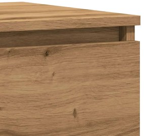 Κομοδίνο Αρτισιανή Δρυς 50x40x43.5 εκ. από Επεξεργασμένο Ξύλο - Καφέ