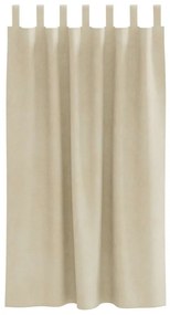 vidaXL Κουρτίνες με κουρτίνες 2 pcs Κρεμ 140 x 175 cm Βελούδο