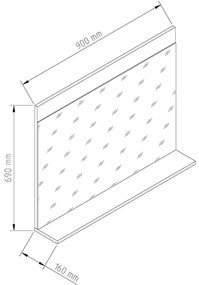 ARLET Καθρέπτης Τοίχου με Livorno Oak/Nimhpea Alba Ξύλινο Πλαίσιο 90x69x16cm