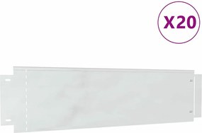 vidaXL Περιγράμματα γκαζόν 20 pcs Ασημί 100 x 25 x 0,07 εκ.