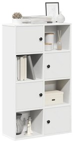 Βιβλιοθήκη Λευκή 60x24x101,5 εκ. από Επεξεργασμένο Ξύλο