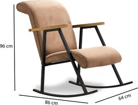 Κουνιστή Πολυθρόνα Ανοιχτό Καφέ YOKA 86x64x96