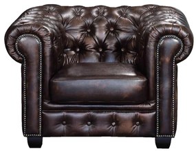 πολυθρόνα δερμάτινη  καφε CHESTERFIELD 103x92x72cm