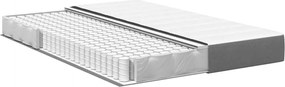 vidaXL Στρώμα Κρεβατιού με στρώμα Ανοιχτό γκρι 140 x 190 cm ύφασμα