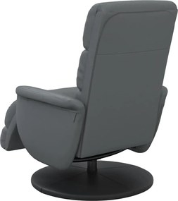 vidaXL Πολυθρόνα Ανακλινόμενη με Υποπόδιο Γκρι από Συνθετικό Δέρμα