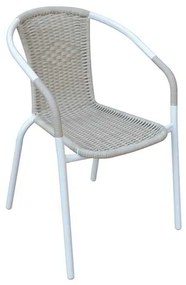 Πολυθρόνα BALENO Μεταλική Άσπρο/Beige Wicker 53x58x77cm