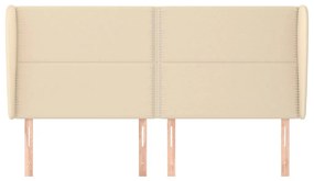 Κεφαλάρι με Πτερύγια Κρεμ 203x23x118/128 εκ. Υφασμάτινο 3117843