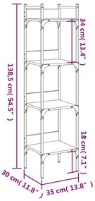 ΒΙΒΛΙΟΘΗΚΗ 4 ΕΠΙΠΕΔΩΝ ΜΑΥΡΗ 35 X 30 X 138,5 ΕΚ. ΕΠΕΞΕΡΓ. ΞΥΛΟ 838848