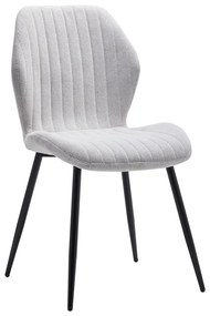 Καρέκλα Fersity ύφασμα λευκό-πόδι μέταλλο μαύρο 48x56.5x85.5εκ Υλικό: METAL LEGS DIA 25x1 MM -  FABRIC 101-000087