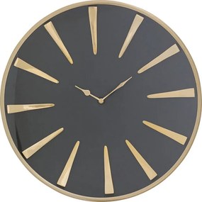 Ρολόι Τοίχου Charm Μαύρο - Χρυσό 51x51 εκ. 51x5x51εκ - Μαύρο