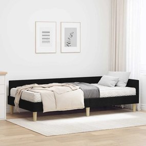 vidaXL Κρεβάτι γωνίας με στρώμα με στρώμα 2 pcs Πράσινο ύφασμα