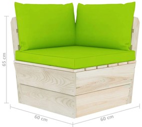 vidaXL Καναπές Κήπου Γωνιακός από Παλέτες Εμποτισμένο Ξύλο Ερυθρελάτης