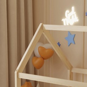 Παιδικό Κρεβάτι με Στρώμα PEPE Ξύλο Πεύκου σε Φυσικό 70x140εκ 77x146x128 εκ.