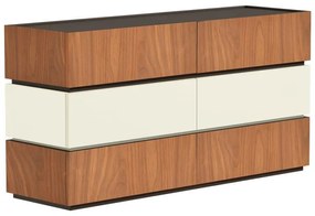 Συρταριέρα Sonlen μελαμίνη και mdf σε καρυδί-μπεζ απόχρωση 120x40x72εκ 120x40x72 εκ.
