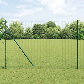 vidaXL Euro Fence με 7 Πασσάλους 1.5x10 m Γαλβανισμένος Χάλυβας Πράσινος