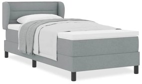 vidaXL Κρεβάτι box spring με στρώμα Ανοιχτό γκρι 90 x 200 cm ύφασμα