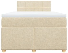 vidaXL Κρεβάτι Boxspring με Στρώμα Κρεμ 120x200 εκ. Υφασμάτινο