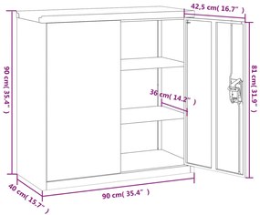 ΑΡΧΕΙΟΘΗΚΗ ΑΝΘΡΑΚΙ 90 X 40 X 90 ΕΚ. ΑΠΟ ΑΤΣΑΛΙ 339731