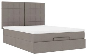 vidaXL Οθωμανικό κρεβάτι με στρώμα Taupe 140x200cm ύφασμα