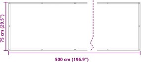 vidaXL Οθόνη Μπαλκονιού Μπορντό 75 x 500 cm