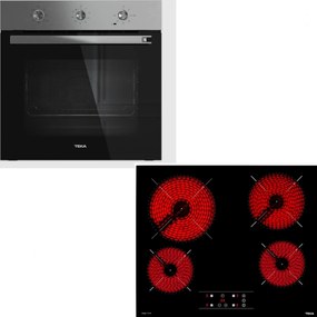 Teka Set HSB 6160SS Πολυλειτουργικός Φούρνος 71lt &amp; TBC 64010 Κεραμική Εστία Αυτόνομη Μαύρη