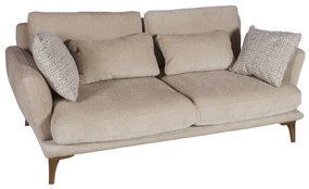 Artekko Ropera Μπεζ Διθέσιος Καναπές με Μπουκλέ Ύφασμα (190x90x70)cm Artekko 783-6404