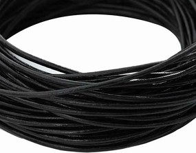 vidaXL Δερμάτινο σχοινί 1 Μαύρο Ø1,5 χιλ. x 10 μ. Δέρμα