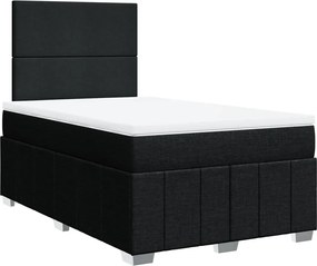 vidaXL Κρεβάτι Boxspring με Στρώμα Μαύρο 120x190 εκ. Υφασμάτινο