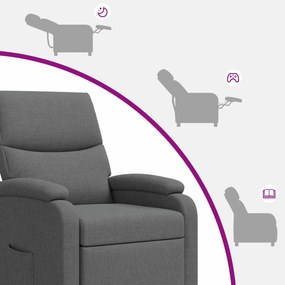 vidaXL Αναπαυτική Καρέκλα Σκούρο Γκρι Ύφασμα