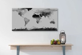 Εικόνα του παγκόσμιου χάρτη σε πολυγωνικό στυλ σε ασπρόμαυρο - 120x60