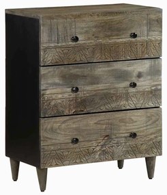 vidaXL Sideboard ανοιχτό γκρι 60x33,5x75 cm μασίφ ξύλο Mango