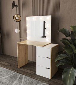 Τουαλέτα Μακιγιάζ Sapphire Δρυς / Λευκό GECREL 120x45x145