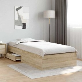 vidaXL Κρεβάτι Sonoma Oak 90x190 εκ Επεξεργασμένο Ξύλο