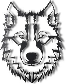 Decorative Metal Wall Accessory Wolf v11 Black