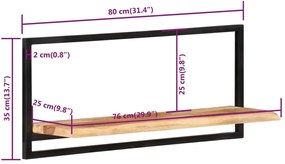 ΡΑΦΙΑ ΤΟΙΧΟΥ 2 ΤΕΜ. 80 X 25 X 35 ΕΚ ΜΑΣΙΦ ΞΥΛΟ ΑΚΑΚΙΑΣ &amp; ΑΤΣΑΛΙ 338458