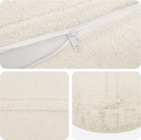vidaXL Κάλυμμα Μαξιλαριού 6 pcs HEERLEN Κρεμ Ø 40 cm Μπουκλέ