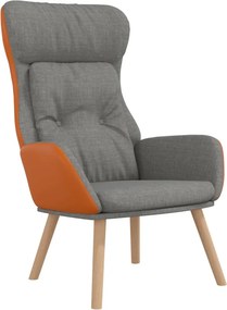 vidaXL Πολυθρόνα Relax Ανοιχτό Γκρι από Ύφασμα και PVC