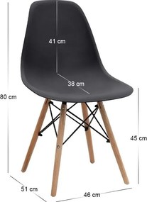 Σετ τραπεζαρία 5τμχ Darlen - Nova Megapap χρώμα λευκό - μαύρο 125x72x74εκ.