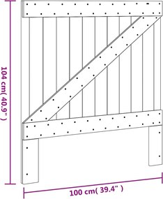 vidaXL Κεφαλάρι 100 x 104 εκ. από Μασίφ Ξύλο Πεύκου