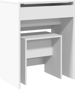 vidaXL Μπουντουάρ και Σκαμπό Λευκό 60 x 40 x 113,5 εκ.