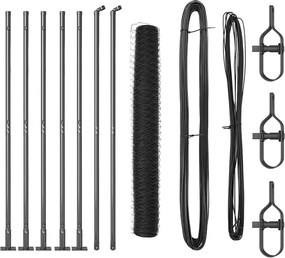 vidaXL Στύλος Περιφράξεων Γκρι 10 x 0,8 μ (36 χλστ πλέγμα)