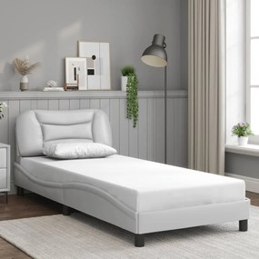 vidaXL Πλαίσιο κρεβατιού με LED χωρίς στρώμα Hvar Λευκό 90x190 εκ.