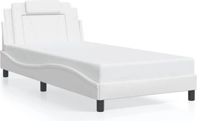 vidaXL Πλαίσιο Κρεβατιού Viana με LED Χωρίς Στρώμα Λευκό 100x200 εκ.