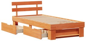 vidaXL Σκελετός Κρεβατιού Καφέ κεριού 100 x 200 cm Μασίφ ξύλο πεύκου