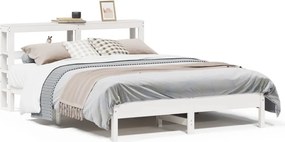 vidaXL Σκελετός Κρεβ. Χωρίς Στρώμα Λευκό 150x200 εκ Μασίφ Πεύκο