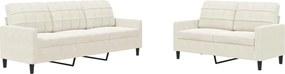 vidaXL Πολυθρόνες Σετ 2 Τεμαχίων Κρεμ από Βελούδο με Μαξιλάρια